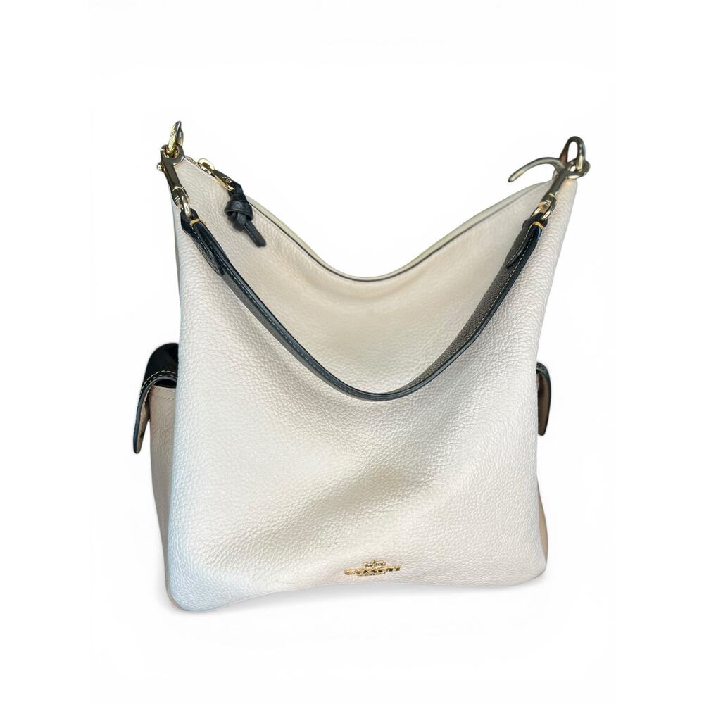Coach Mae Hobo Ivory Pebbled Leather H2222-6154 2022 EUC Classic Shoulder Bag - Picture 6 of 9